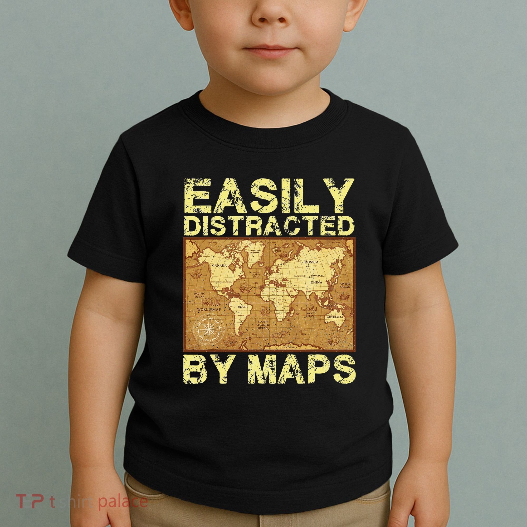 Funny Geography Teacher Easily Distracted By Maps Toddler T-Shirt