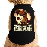 Funny Grumpy Tyranno Grumpy Old Man Doggie Tank thumb 0