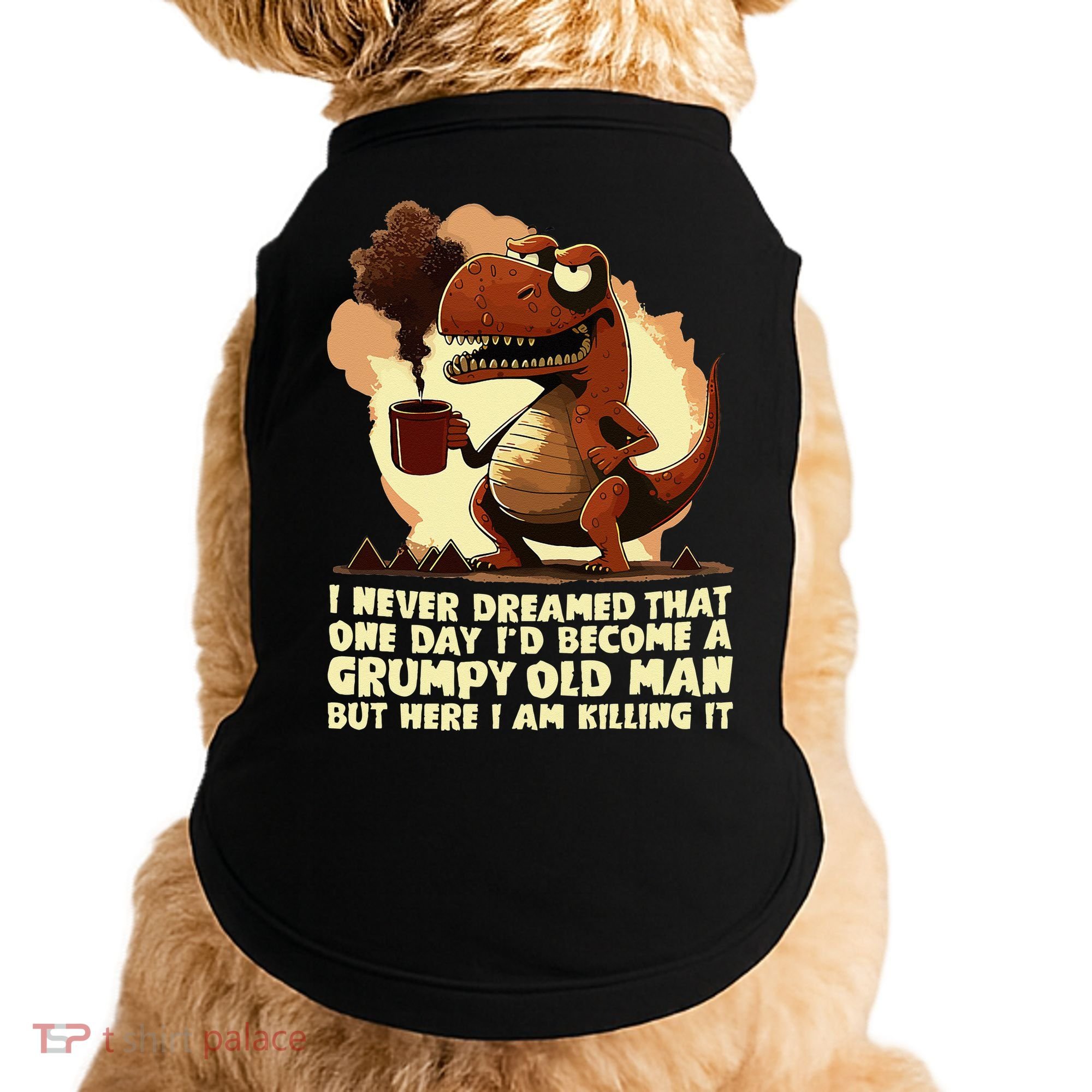 Funny Grumpy Tyranno Grumpy Old Man Doggie Tank
