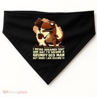 Funny Grumpy Tyranno Grumpy Old Man USA-Made Doggie Bandana thumb 0