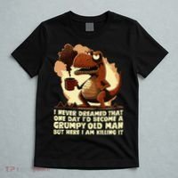 Funny Grumpy Tyranno Grumpy Old Man T-Shirt thumb 5