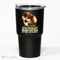 Funny Grumpy Tyranno Grumpy Old Man Tumbler thumb 0