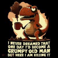 Funny Grumpy Tyranno Grumpy Old Man Ornament thumb 1