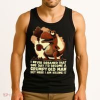 Funny Grumpy Tyranno Grumpy Old Man Tank Top thumb 3