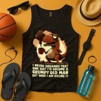 Funny Grumpy Tyranno Grumpy Old Man Tank Top thumb 4
