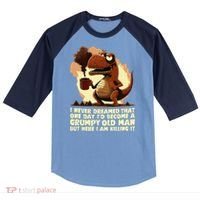 Funny Grumpy Tyranno Grumpy Old Man Raglan Baseball Sleeve Shirt thumb 0