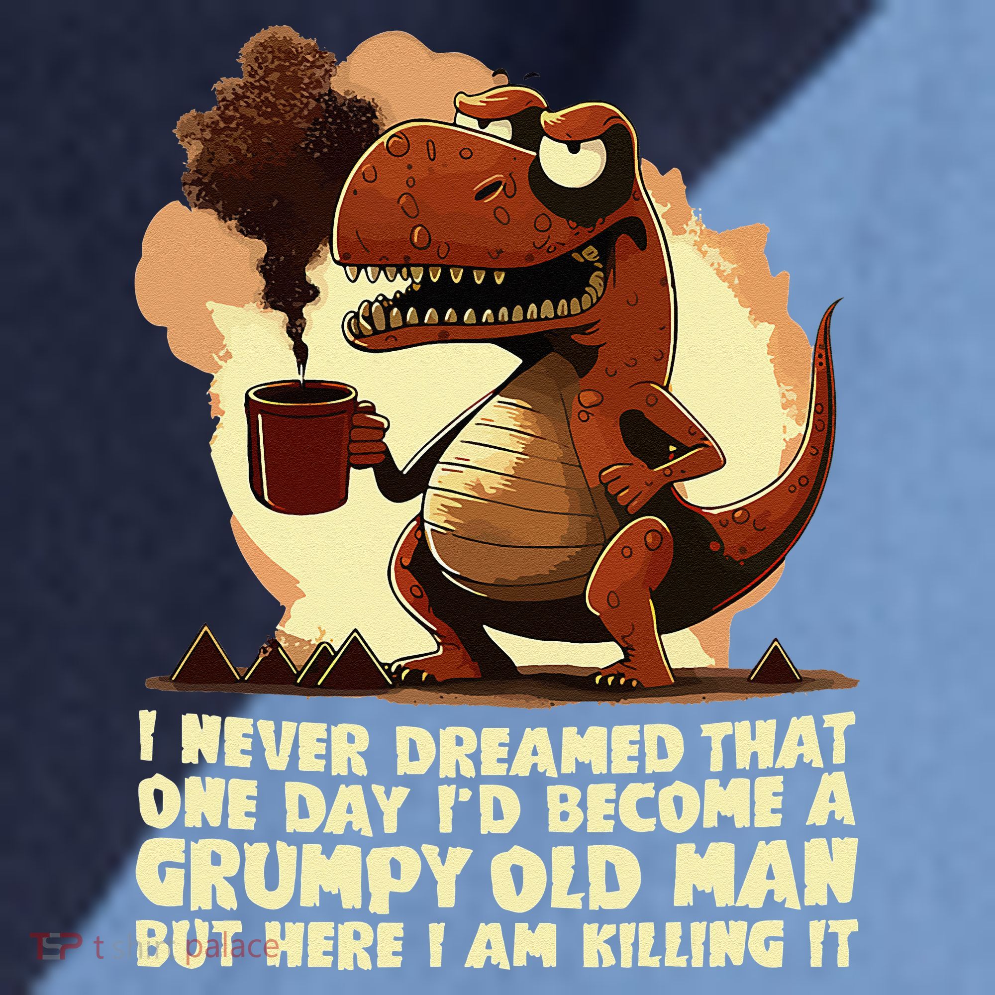 Funny Grumpy Tyranno Grumpy Old Man Raglan Baseball Sleeve Shirt