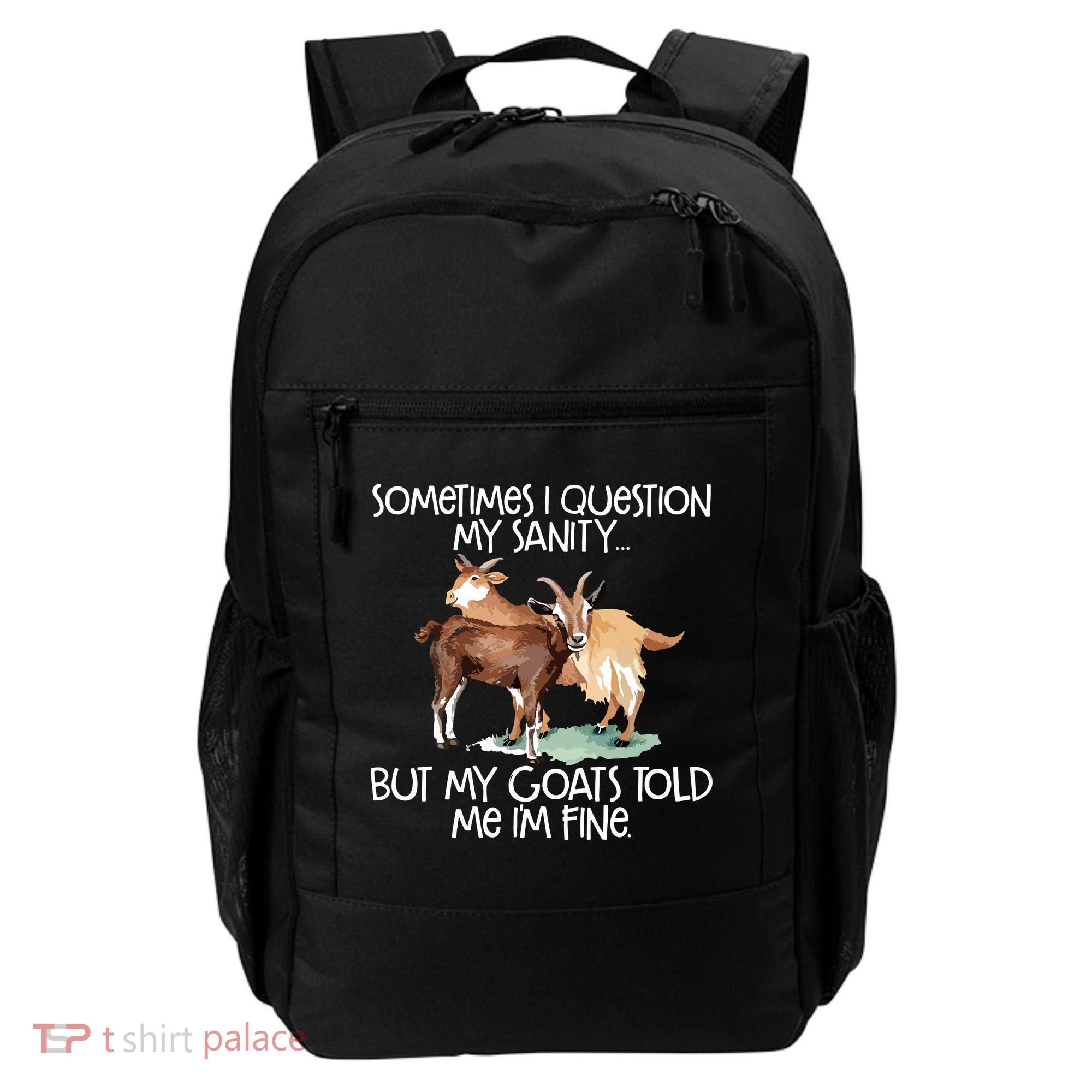 Funny Goat Tee For Crazy People Who Speak With Goats Backpack