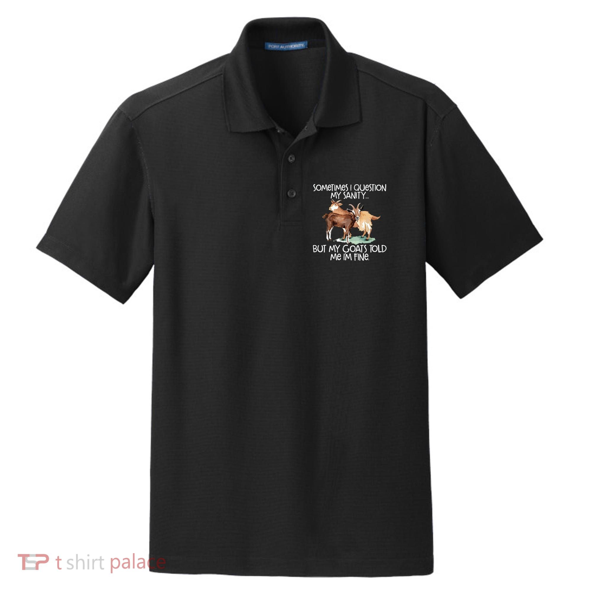 Funny Goat Tee For Crazy People Who Speak With Goats Dry Zone Grid Polo