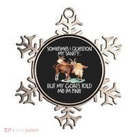 Funny Goat Tee For Crazy People Who Speak With Goats Ornament thumb 0