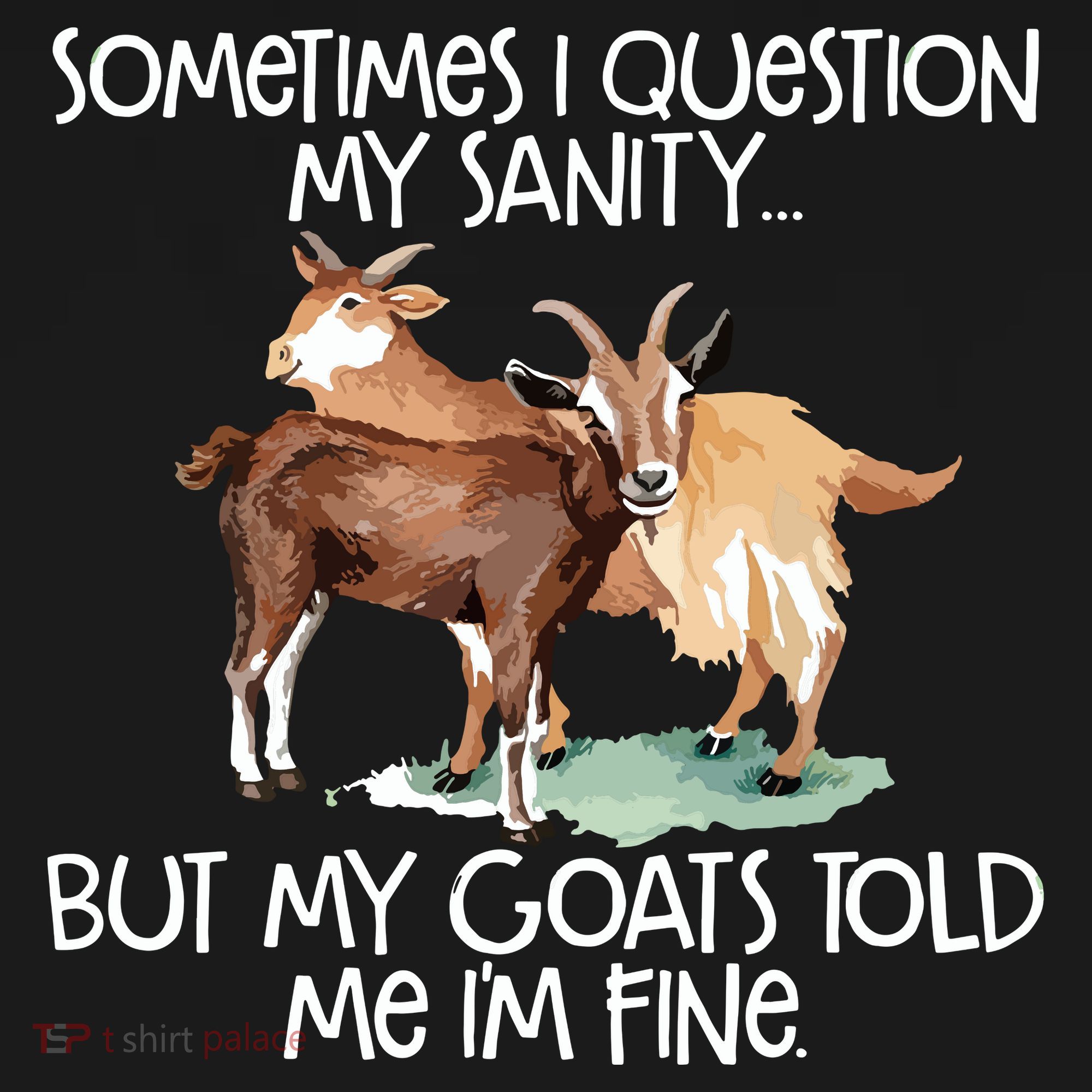Funny Goat Tee For Crazy People Who Speak With Goats Cropped Pullover Crew