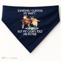 Funny Goat Tee For Crazy People Who Speak With Goats USA-Made Doggie Bandana thumb 0