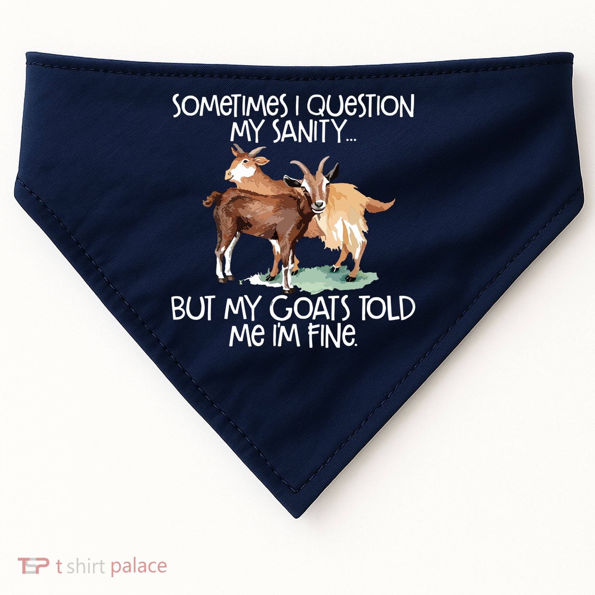 Funny Goat Tee For Crazy People Who Speak With Goats USA-Made Doggie Bandana