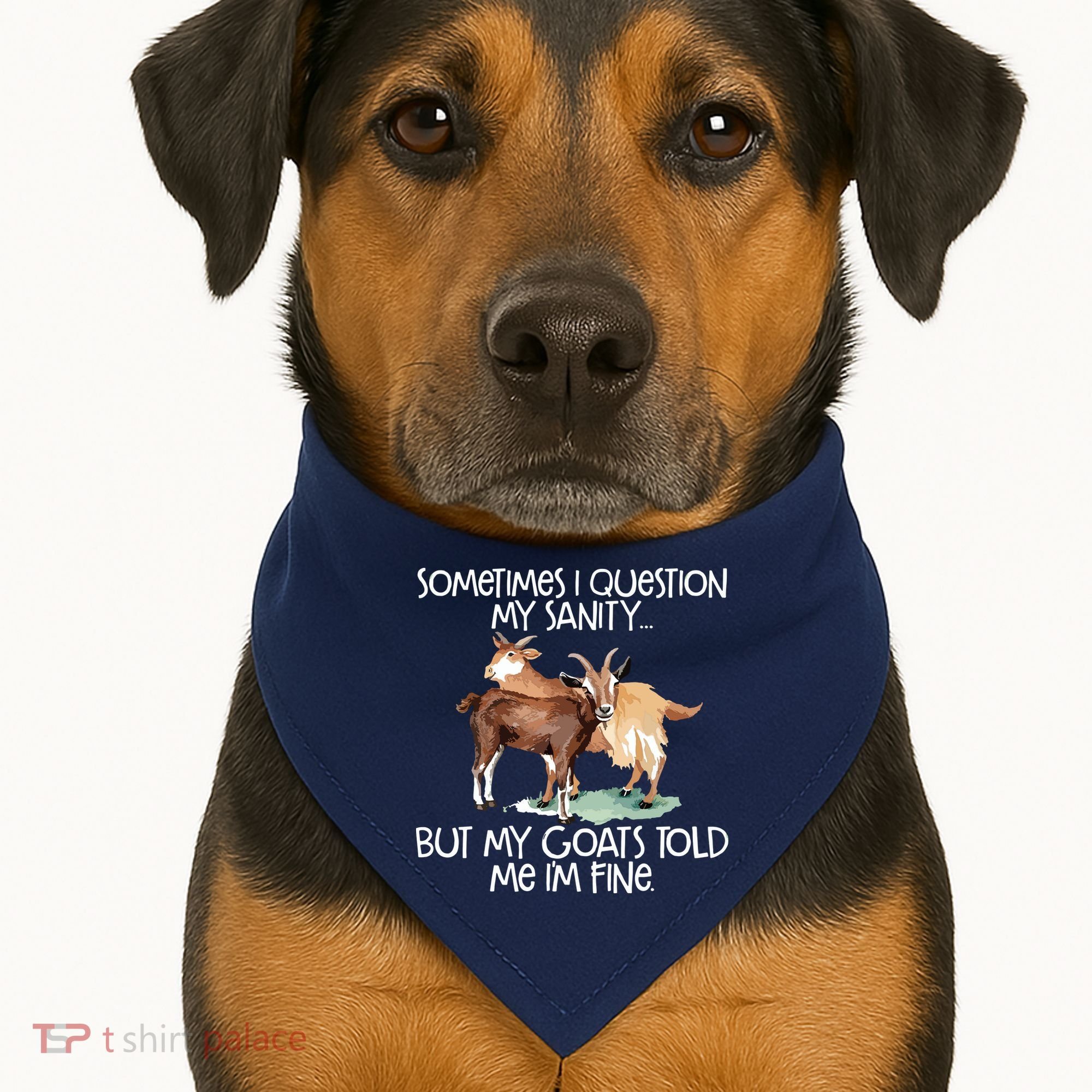 Funny Goat Tee For Crazy People Who Speak With Goats USA-Made Doggie Bandana