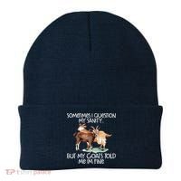 Funny Goat Tee For Crazy People Who Speak With Goats Beanie thumb 0