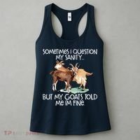 Funny Goat Tee For Crazy People Who Speak With Goats Women's Tank Top thumb 3