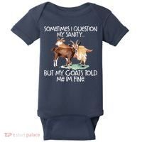 Funny Goat Tee For Crazy People Who Speak With Goats Baby Bodysuit thumb 0