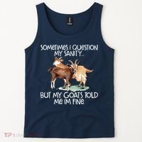 Funny Goat Tee For Crazy People Who Speak With Goats Tank Top thumb 2