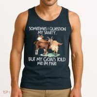 Funny Goat Tee For Crazy People Who Speak With Goats Tank Top thumb 3