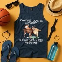 Funny Goat Tee For Crazy People Who Speak With Goats Tank Top thumb 4