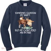 Funny Goat Tee For Crazy People Who Speak With Goats Kids Sweatshirt thumb 0