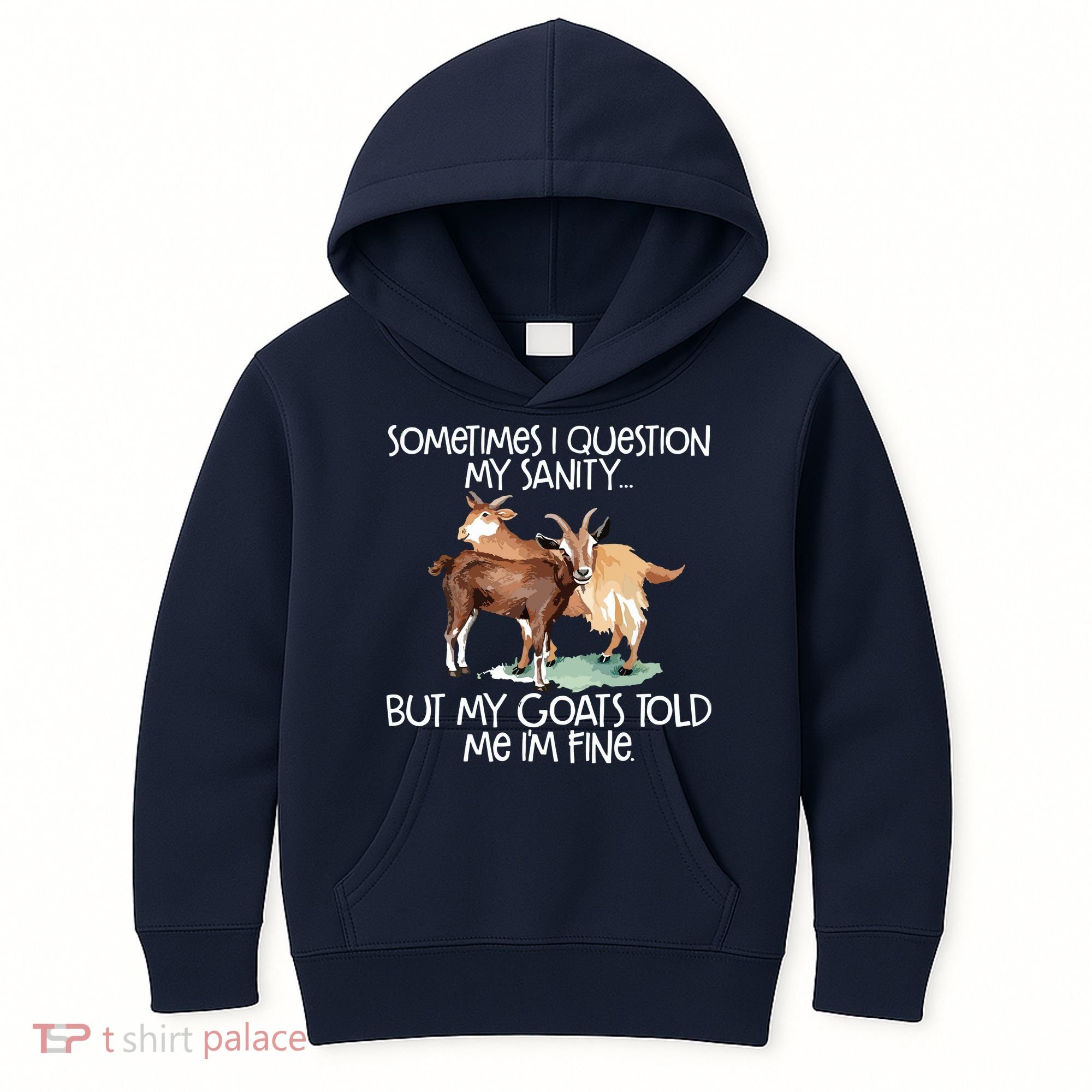 Funny Goat Tee For Crazy People Who Speak With Goats Kids Hoodie
