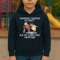 Funny Goat Tee For Crazy People Who Speak With Goats Kids Hoodie thumb 3