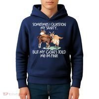 Funny Goat Tee For Crazy People Who Speak With Goats Kids Hoodie thumb 4