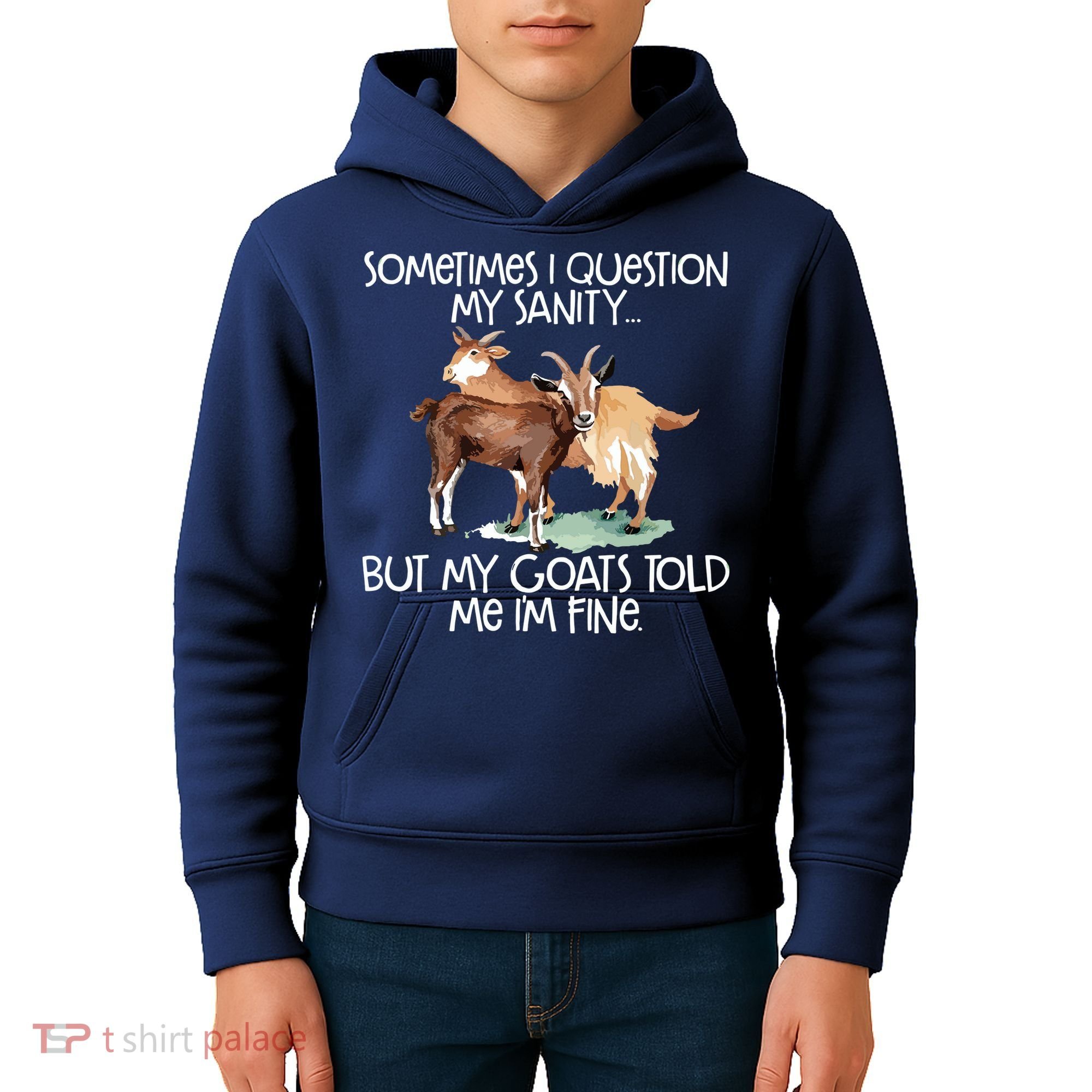 Funny Goat Tee For Crazy People Who Speak With Goats Kids Hoodie