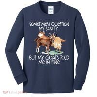 Funny Goat Tee For Crazy People Who Speak With Goats Kids Long Sleeve Shirt thumb 0