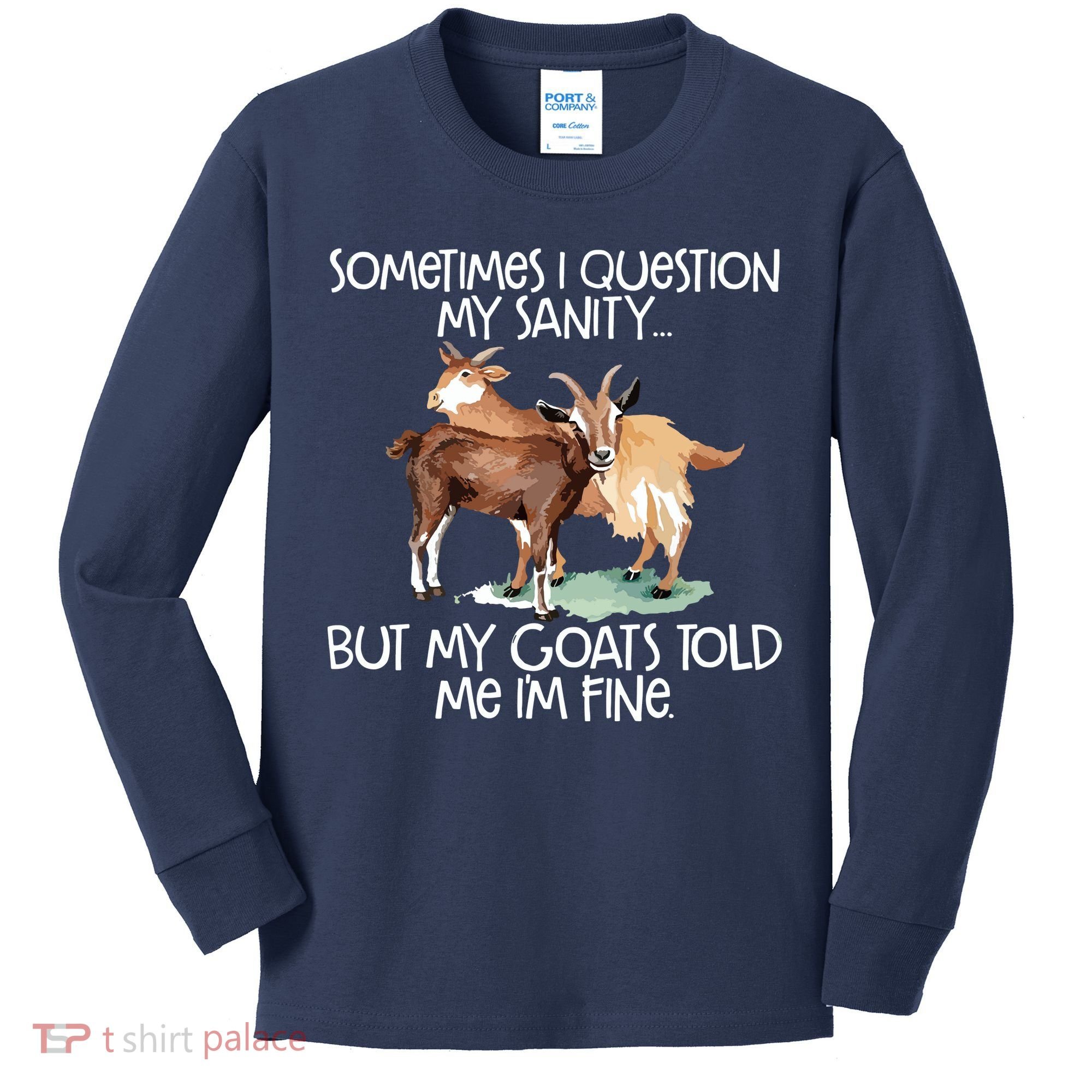 Funny Goat Tee For Crazy People Who Speak With Goats Kids Long Sleeve Shirt
