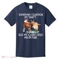 Funny Goat Tee For Crazy People Who Speak With Goats Kids T-Shirt thumb 0