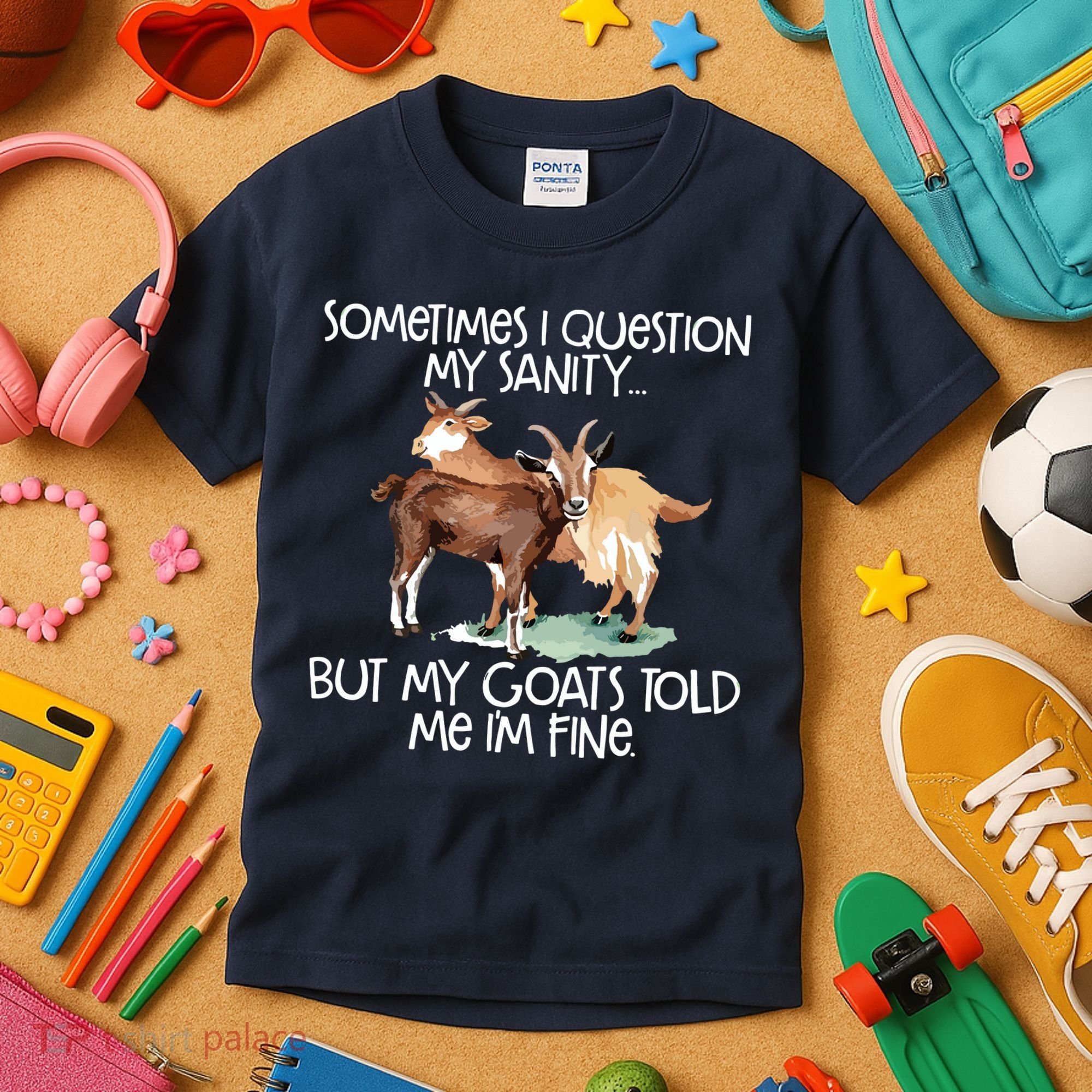 Funny Goat Tee For Crazy People Who Speak With Goats Kids T-Shirt