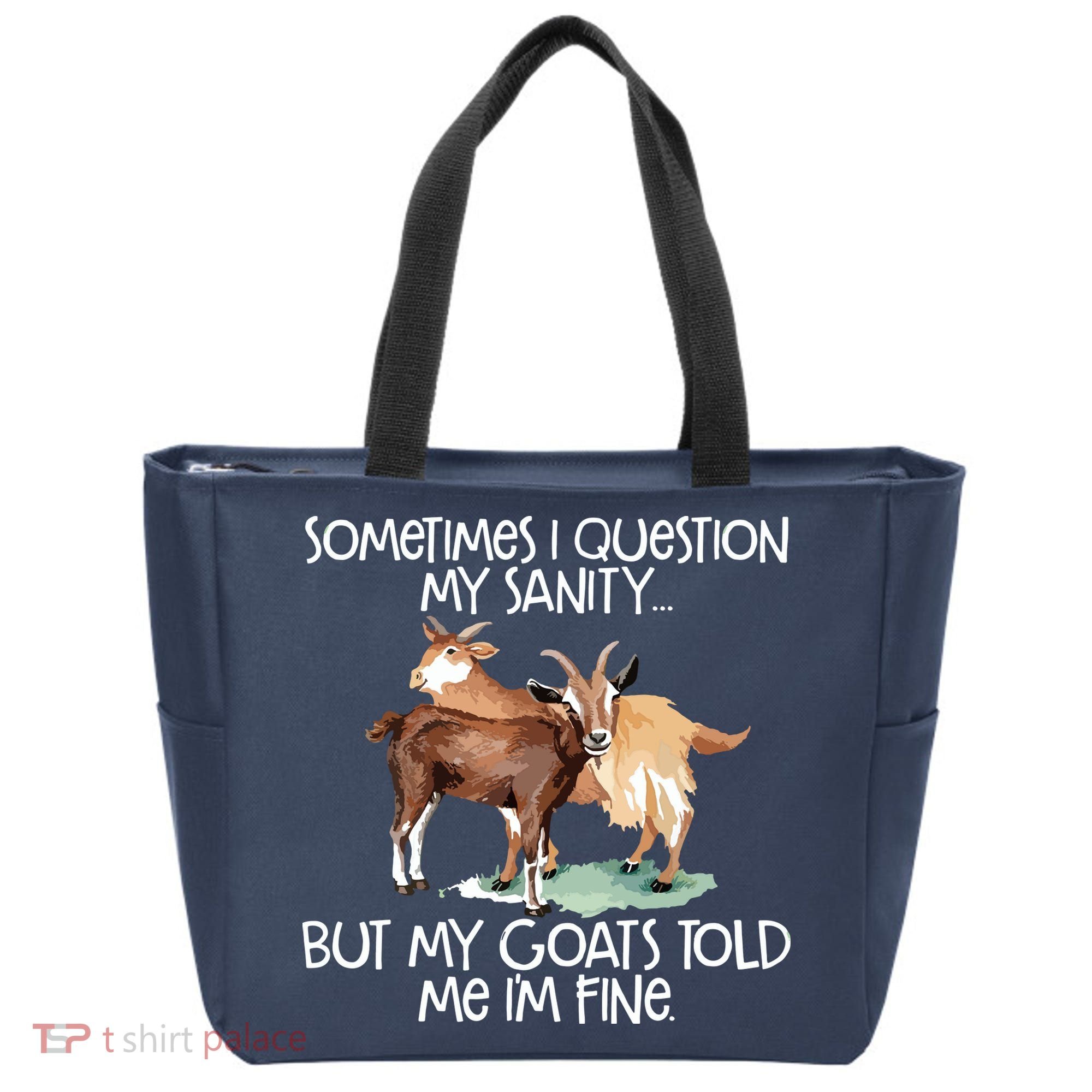 Funny Goat Tee For Crazy People Who Speak With Goats Tote Bag