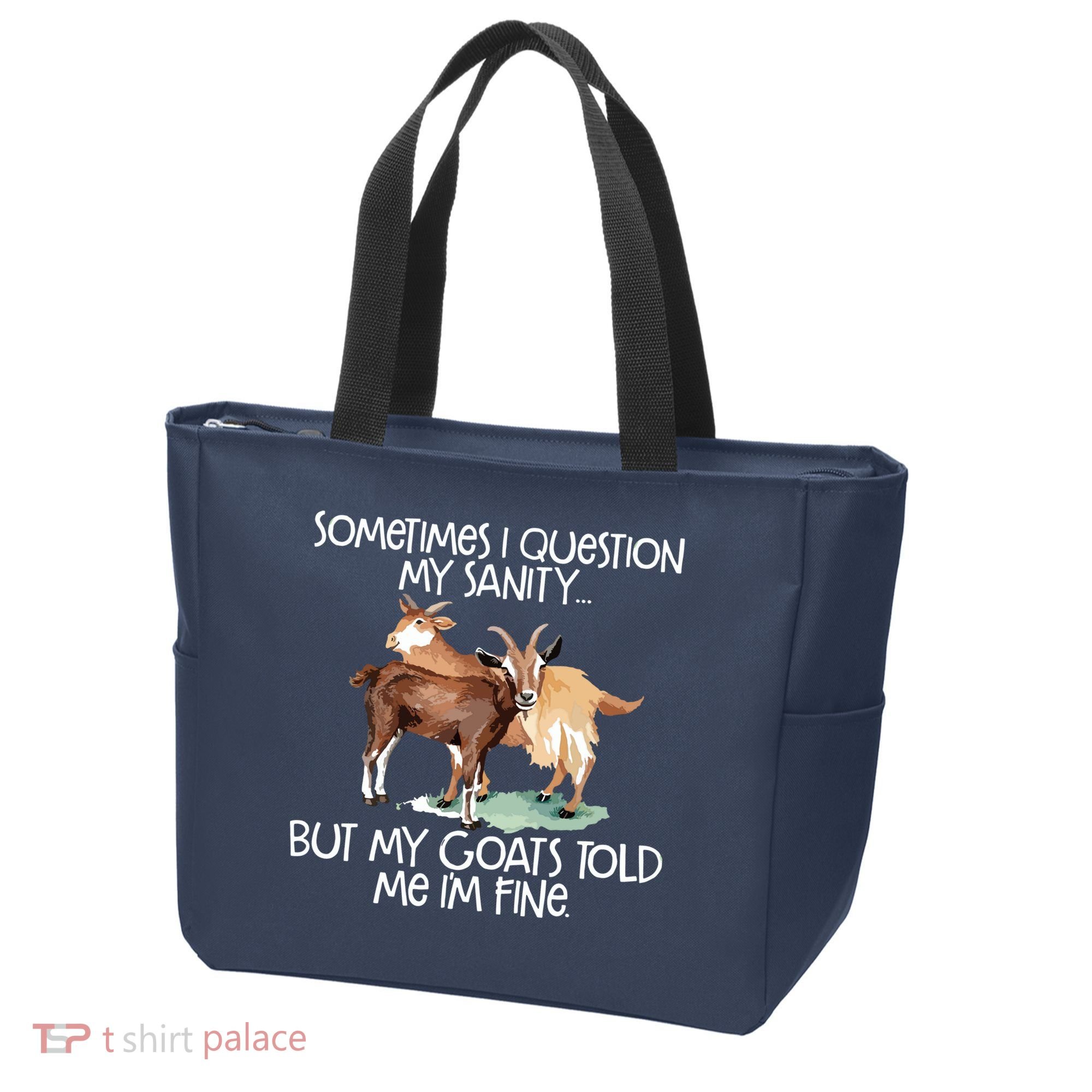 Funny Goat Tee For Crazy People Who Speak With Goats Tote Bag