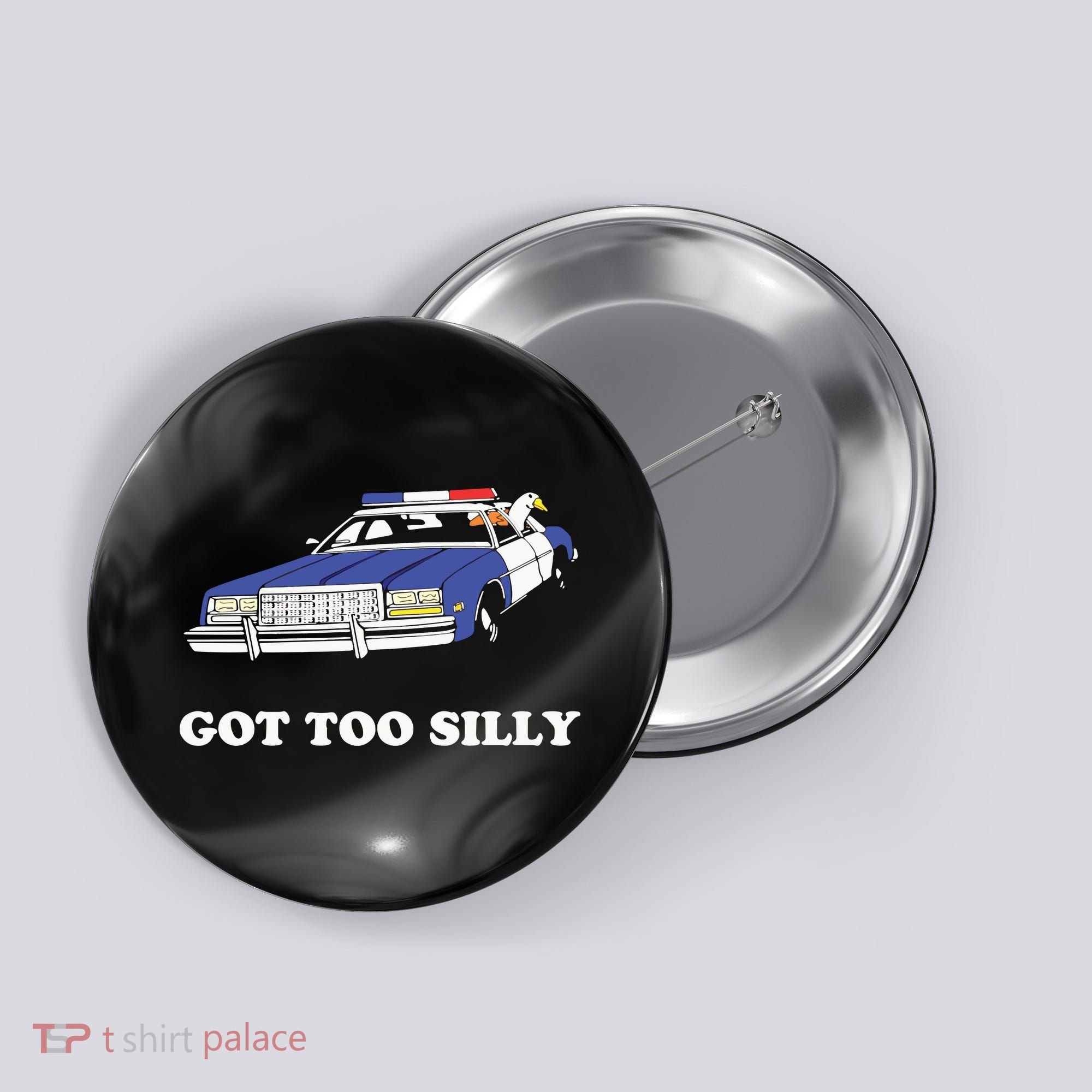 Funny Got Too Silly Goose Couple Cute Button