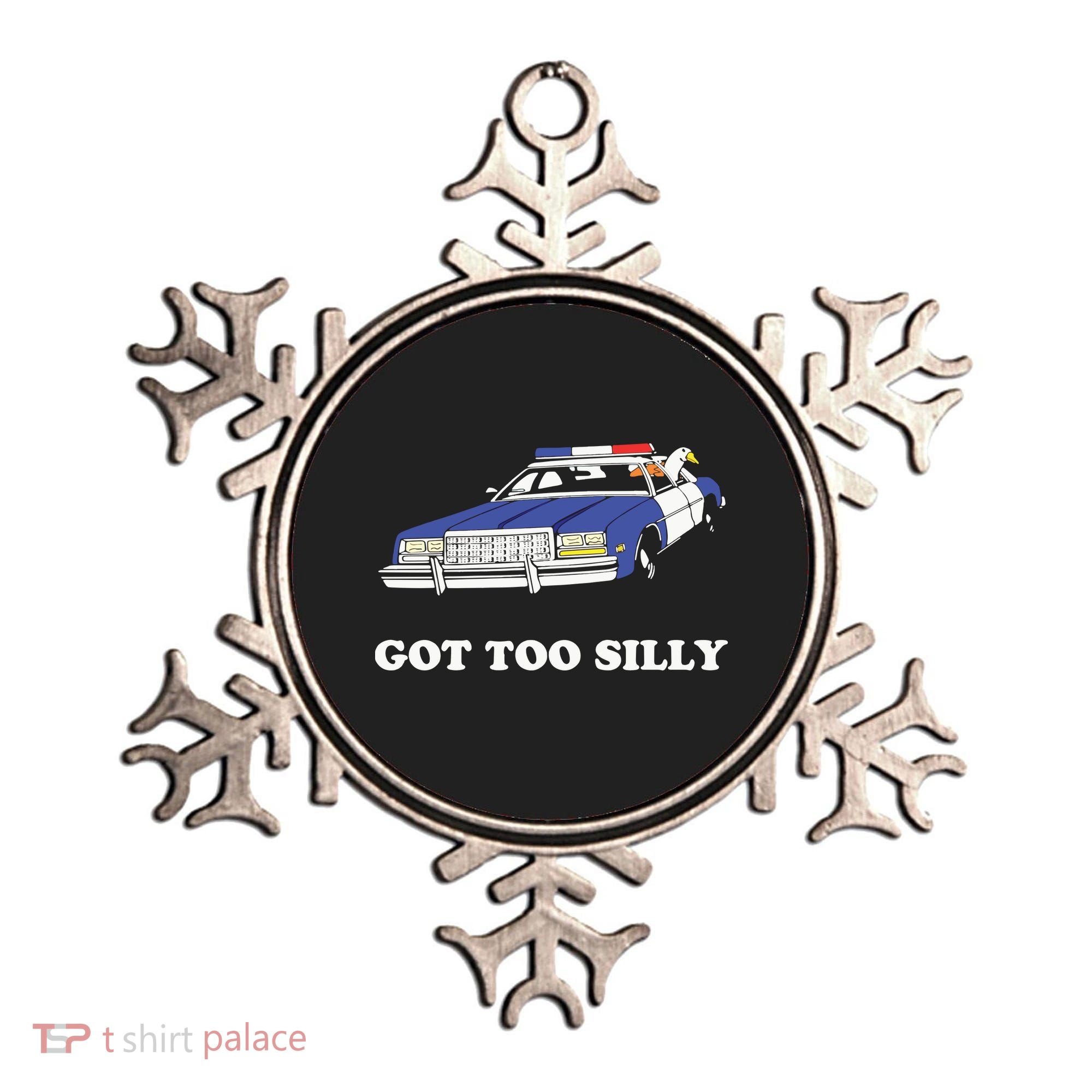 Funny Got Too Silly Goose Couple Cute Ornament