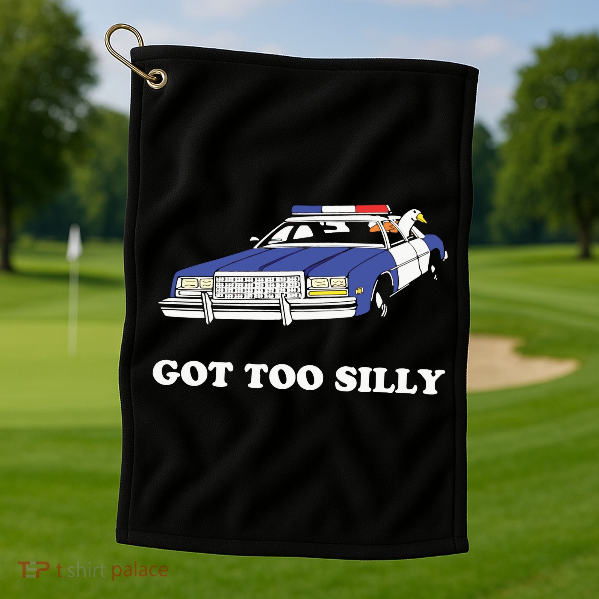 Funny Got Too Silly Goose Couple Cute Golf Towel