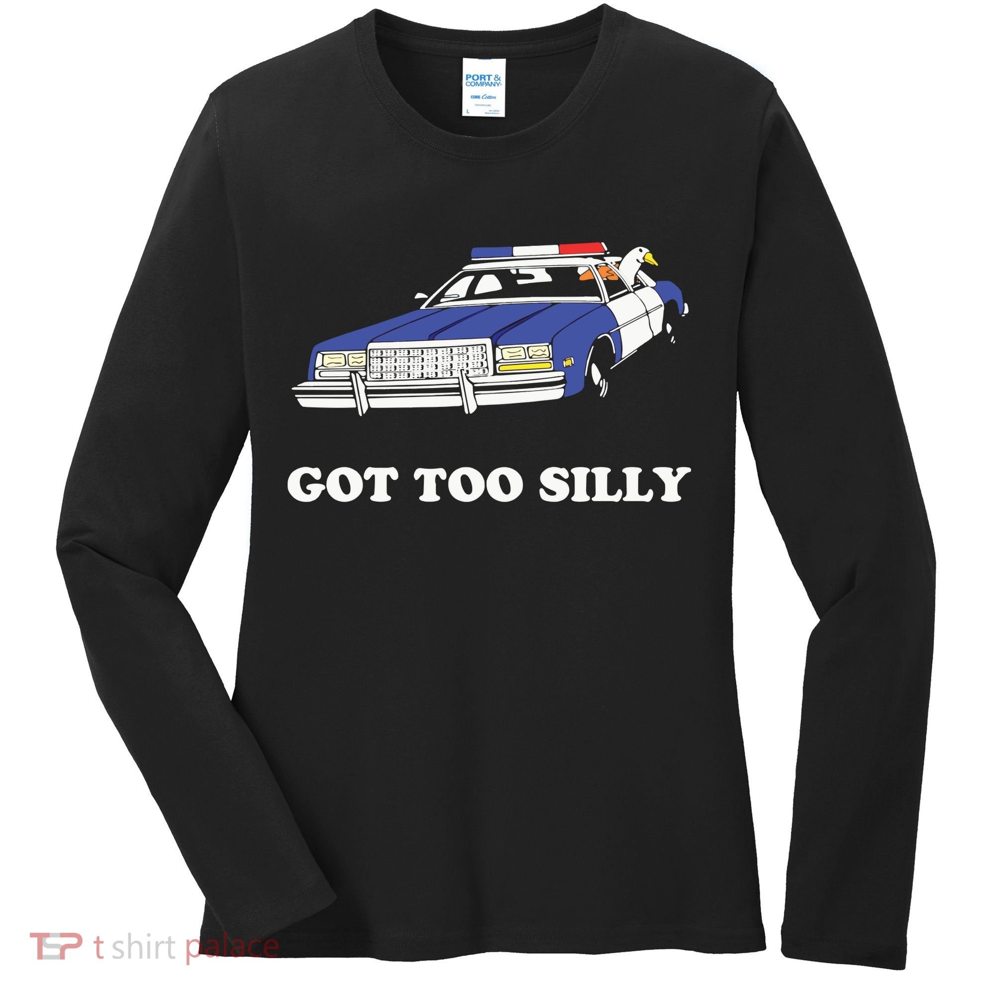 Funny Got Too Silly Goose Couple Cute Women's Long Sleeve Shirt