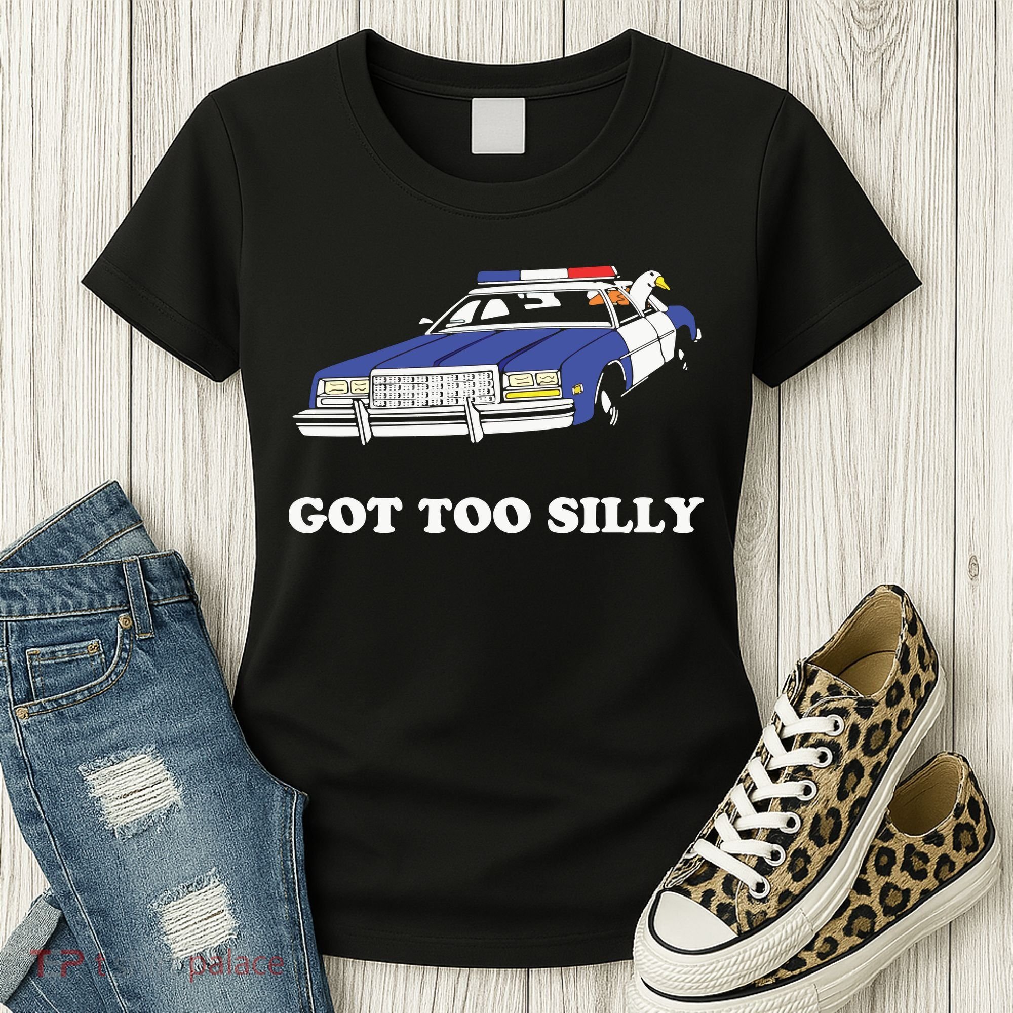 Funny Got Too Silly Goose Couple Cute Women's T-Shirt