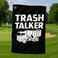 Funny Garbage Truck Trash Talker Recycling Garbage Cool Gift Golf Towel thumb 1