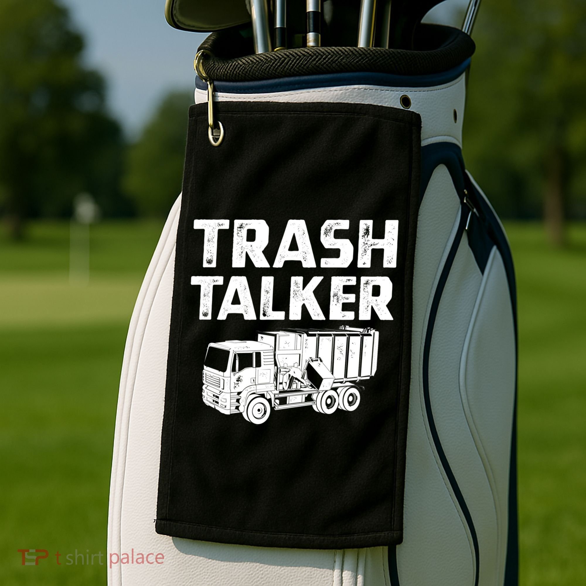 Funny Garbage Truck Trash Talker Recycling Garbage Cool Gift Golf Towel