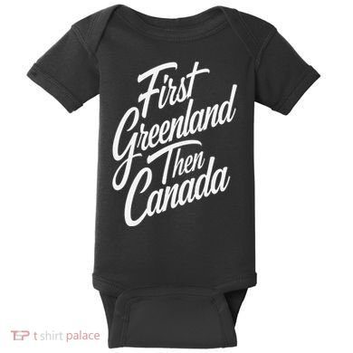 First Greenland Than Canada Us Map Trump Baby Bodysuit