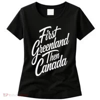 First Greenland Than Canada Us Map Trump Women's T-Shirt thumb 0