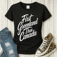 First Greenland Than Canada Us Map Trump Women's T-Shirt thumb 3