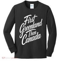 First Greenland Than Canada Us Map Trump Kids Long Sleeve Shirt thumb 0