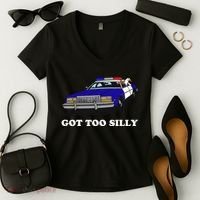 Funny Got Too Silly Goose Women's V-Neck T-Shirt thumb 2