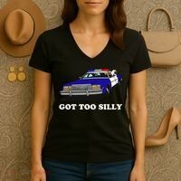 Funny Got Too Silly Goose Women's V-Neck T-Shirt thumb 3