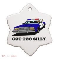 Funny Got Too Silly Goose Ceramic Ornament thumb 0