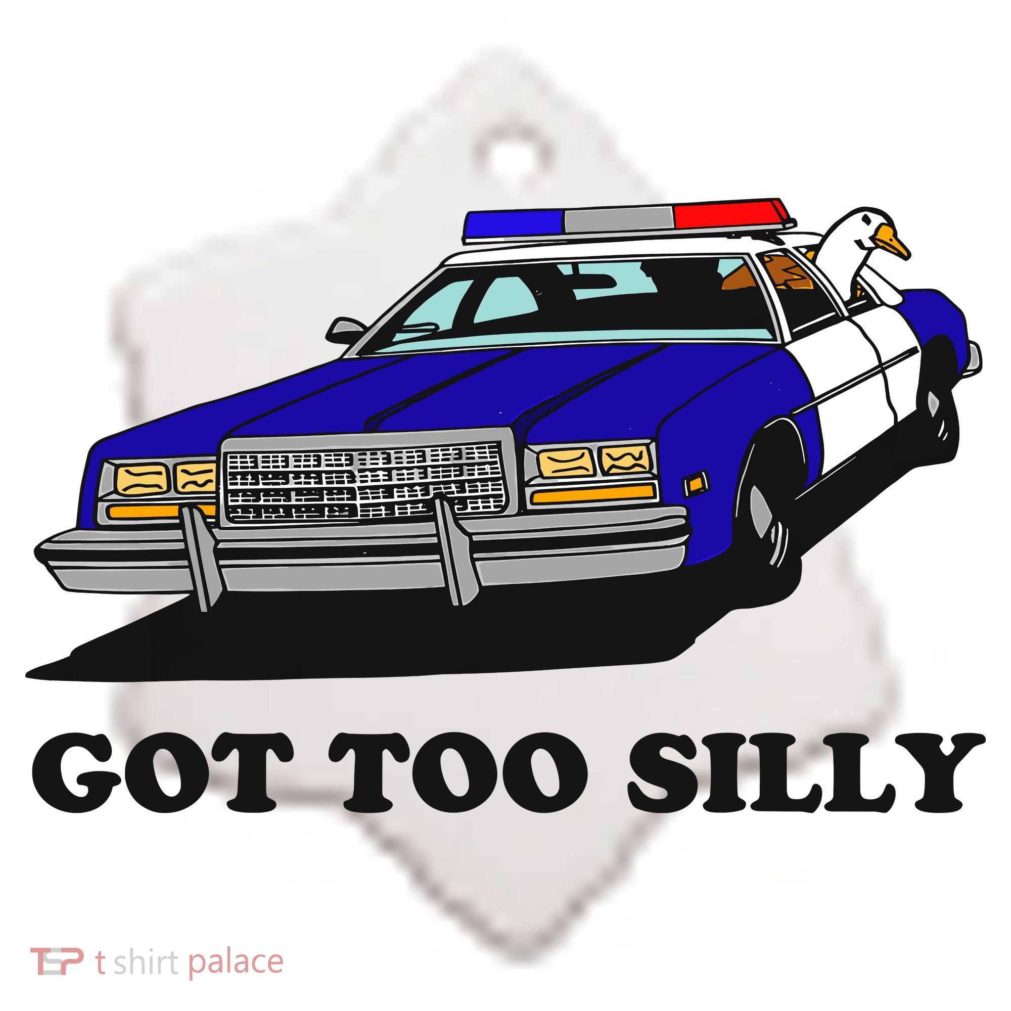 Funny Got Too Silly Goose Ceramic Ornament